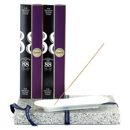 Incense Dish with No.88 and Dark Rose