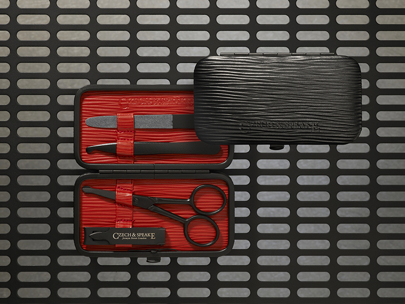 Air-Safe Manicure Set - Black & Red with Teflon