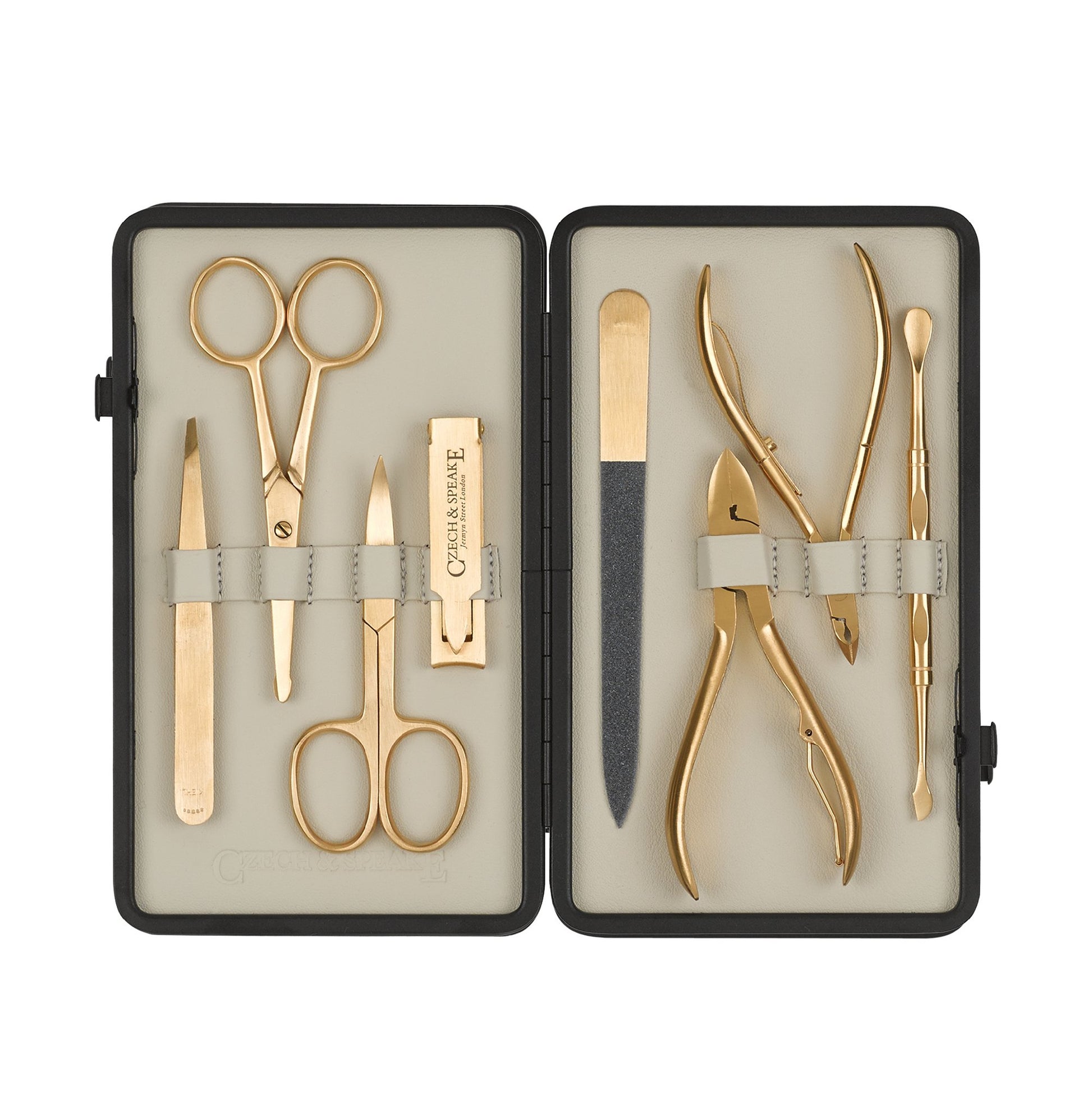 Manicure Set - Blue & Cream with Gold