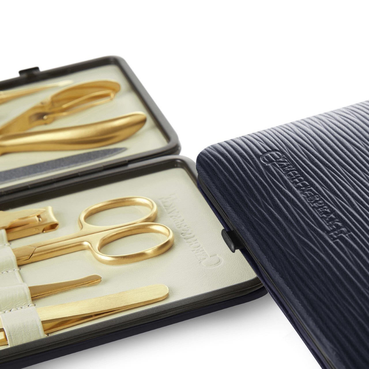 Manicure Set - Blue & Cream with Gold